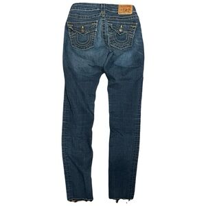 Y2K True Religion Serena Super Skinny High Rise Embroidered Jeans